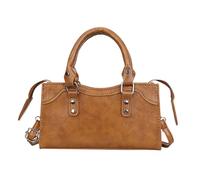 Uqezagpa Élégant sac à main rétro en cuir PU, sac à bandoulière décontracté conçu pour les femmes à la recherche d'individualité sac à main à bandoulière, marron