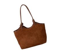 Uqezagpa Élégant sac à main Undrearm de grande capacité en polyuréthane doux texture daim sac à bandoulière léger pratique essentiel sac de travail, café