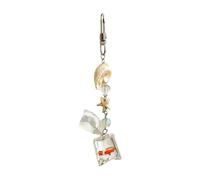 Uqezagpa Élégante breloque pour téléphone avec coquillages naturels et océaniques pour une utilisation polyvalente, 3*9cm, Alliage