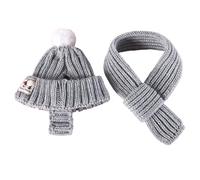 Uqezagpa Ensemble bonnet et écharpe tricotés pour le Nouvel An pour petits chiens et chats Vêtements d'hiver chauds Accessoires pour animaux de compagnie pour petits chiens