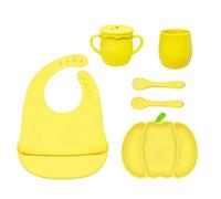 Uqezagpa Ensemble d'assiettes en silicone en forme de citrouille d'Halloween - Plateau de service pratique avec ventouse - Outil de salle à manger sécurisé