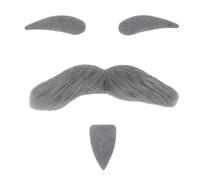 Uqezagpa Ensemble de fausses moustaches et sourcils adhésifs - Accessoire fantaisie réaliste pour cosplay, Halloween, fête d'Halloween, C, taille unique