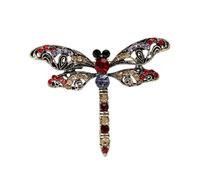 Uqezagpa Épinglette à la mode sophistiquée libellules avec motifs d'huile qui coule - Accessoire de fête, Size 5x6.1cm/1.97x2.4inch, Métal