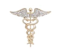 Uqezagpa Épinglette tendance sophistiquée en forme d'aile angélique avec motifs d'huile qui coule - Accessoire de fête, 3.8x3.7cm, Métal, Béryl
