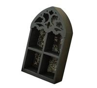 Uqezagpa Étagère murale en bois avec accents de cristal - Motif feuille complexe - Pour décoration de maison victorienne - Étagère murale multicouche en bois