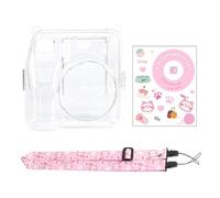 Uqezagpa Étui de protection transparent pour appareil photo avec pochettes de rangement et sangle réglable, chat, 12X7X12.5CM