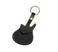 Uqezagpa Étui de rangement portable en forme de médiator en polyuréthane, Noir , 13 cm