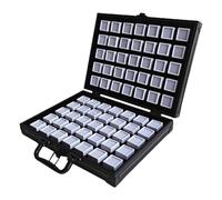 Uqezagpa Étui de rangement pratique en aluminium pour pierres précieuses avec insert en mousse pour une protection sécurisée des bijoux et un transport pratique en aluminium