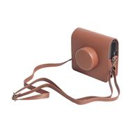 Uqezagpa Étui pour appareil photo en cuir synthétique souple avec bandoulière, marron, 15x14.5x8.5cm