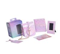 Uqezagpa Étui pour appareil photo, sac en cuir PU avec bandoulière réglable, cadre pour album photo, autocollants de protection en polyuréthane, Nacré, SizeApprox.14x8.5x14cm/5.5x3.35x5.51inch