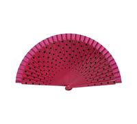 Uqezagpa Éventail flamenco vintage espagnol en bois pour mariage, danse, motif pois - Éventail pliable élégant à main - Pour danser