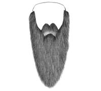 Uqezagpa Fausse barbe Père Noël vieil homme moustache longue drôle moustache Halloween Noël Barbes noires Halloween moustache Père Noël Barbes longues, Barbe grise de 44 cm de long, taille unique