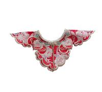 Uqezagpa Faux col délicat pour femme et fille - Élégant collier décoratif avec perles - Chemise chinoise brodée - Fausse dentelle - Haut court transparent pour filles - Amovible, Coll nacré traité