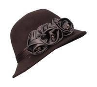 Uqezagpa Fedoras Chapeau pour cosplay, fête de camélia élégant fleur de camélia adulte carnaval fête Charleston Accessoires Fleur Cloche Chapeau