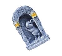 Uqezagpa Figurine imaginative avec texture de pierre pour raconter des histoires et décorer une porte de jardin en résine