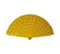 Uqezagpa Flamenco Éventail pliable en bois espagnol Motif à pois Style moderne classique vintage Main en bois pour danse perfornamnces fête espagnole