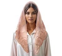 Uqezagpa Foulard de masse latine pour femme - Voile de mante catholique - Accessoire de fête, C, taille unique