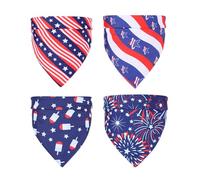 Uqezagpa Foulard pour chien, écharpe, serviette de salive, accessoires pour costume de juillet, bandanas pour chien, bavoirs triangulaires, collier bandana pour animal domestique