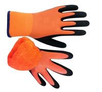 Uqezagpa Gants de congélation antidérapants avec doublure chaude isolante pour le travail par temps froid, double revêtement en latex