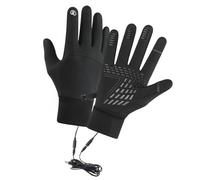 Uqezagpa Gants de cyclisme par temps froid, alimentés par USB, étanches, coupe-vent, flexibles pour écrans tactiles, gants de moto chauffants