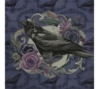 Uqezagpa Gothicism Styles Nappe de tarots avec motif élégant corbeau et rose pour pratiques spirituelles