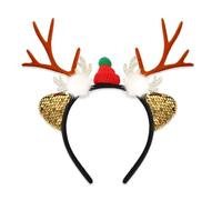 Uqezagpa Holiday Spirits Serre-tête en bois de renne Blanc Accessoire de vacances Serre-tête en bois de renne pour costume de Noël