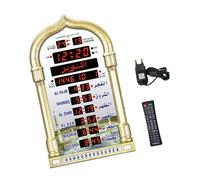 Uqezagpa Horloge numérique avec temps de prière pour 1150 villes Azan Alerte Calendrier Snooze Contrôle de la température Alarme Azan