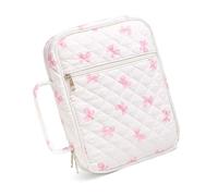 Uqezagpa Housse matelassée portable pour femme - Organiseur de livre de prières de voyage avec plusieurs poches et poignée de transport en coton, E, Taille unique