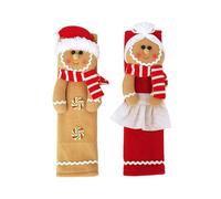 Uqezagpa Housses de poignée de réfrigérateur de Noël en tissu lavable pour portes, armoires, fêtes de vacances, projets familiaux, décorations de boutons de porte de vacances