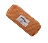 Uqezagpa Jolie trousse à crayons avec motif animal brodé, trousse de maquillage, trousse esthétique, trousse à stylos pour la rentrée scolaire, marron clair