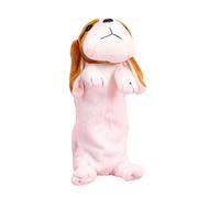 Uqezagpa Jolie trousse à crayons en peluche avec motif animal de dessin animé pour enfants et filles, grande capacité, fournitures scolaires, Basset