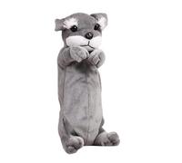 Uqezagpa Jolie trousse à crayons en peluche avec motif animal de dessin animé pour enfants et filles, grande capacité, fournitures scolaires, Schnauzer