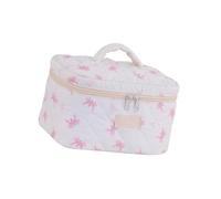 Uqezagpa Jolie trousse de maquillage matelassée avec nœud papillon, grande capacité, organiseurs cosmétiques de voyage pour femmes et dames esthétiques, 1, Size 23x16x14cm/9.06x6.3x5.51inch