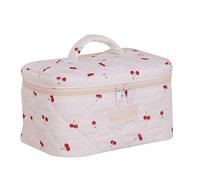 Uqezagpa Jolie trousse de maquillage matelassée avec nœud papillon, grande capacité, organiseurs cosmétiques de voyage pour femmes et dames esthétiques, 2, Size 23x16x14cm/9.06x6.3x5.51inch