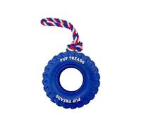 Uqezagpa Jouet à mâcher interactif en forme de pneu en corde pour distributeur de friandises pour chien, durable, exercice en caoutchouc, distributeur de nourriture pour chien