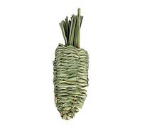 Uqezagpa Jouet à mâcher naturel pour les dents de foin, herbe, carotte, jouet pour chinchilla hamster, cochon d'Inde, friandises à mâcher