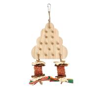 Uqezagpa Jouet à oiseaux pour perroquet - Jouet à picer - Bloc de meulage - Jouet en liège pour petits oiseaux - Puzzle en bois pour inséparables