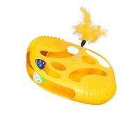 Uqezagpa Jouet permanent en polystyrène pour chat mettant en évidence la piste participative et les plumes pour plus de facilité et de plaisir permanent développé pour les chatons colorés