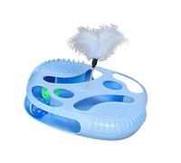 Uqezagpa Jouet permanent en polystyrène pour chat mettant en évidence la piste participative et les plumes pour plus de facilité et de plaisir permanent développé pour les chatons colorés