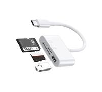 Uqezagpa Lecteur de cartes USB C à différents ports - Transmission rapide - Facile à transporter - Pour photographes - Convertisseurs de transfert de données professionnels
