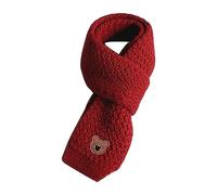 Uqezagpa Little Bear Label Écharpe tricotée élégante pour enfant Cache-cou coupe-vent Fait à la main Style décontracté Plusieurs options de couleur, C, taille unique