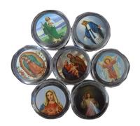 Uqezagpa Lot de 10 boîtes de rangement pour colliers et perles rondes - Chapelet catholique pour religieux, Multicolore, 6*2cm