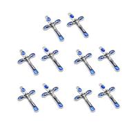 Uqezagpa Lot de 10 pendentifs artistiques en forme de croix du Christ pour la fabrication de bijoux, les travaux manuels, la recherche de la mode Christ Croix Pendentifs pour fête, groupe, usage