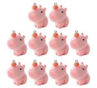 Uqezagpa Lot de 10 pendentifs en résine douce en forme d'animal pour boucles d'oreilles, porte-clés - Texture floquée - Convient pour les amateurs d'artisanat - Cadeau unique, taille unique, Comme