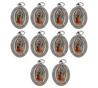Uqezagpa Lot de 10 pendentifs religieux ovales en métal avec strass pour colliers, porte-clés, fabrication de bijoux, breloques religieuses, taille unique, Comme décrit, Comme décrit.