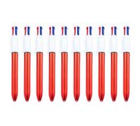 Uqezagpa Lot de 10 stylos à bille multicolores rétractables 4 en 1 pour l'apprentissage scolaire et l'efficacité du travail
