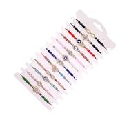Uqezagpa Lot de 12 bracelets en cordon tressé réglable unisexe pour cadeaux contre le mauvais œil, taille unique, Comme décrit