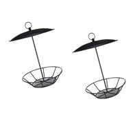 Uqezagpa Lot de 2 mangeoires à oiseaux à suspendre pratiques et faciles à installer - Construction en métal pour le placement du jardin - Mangeoire suspendue pour oiseaux