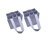 Uqezagpa Lot de 2 porte-bouteilles de vin en feutre avec base renforcée à 6 compartiments pour bière, champagne et fête, gris clair, Taille unique