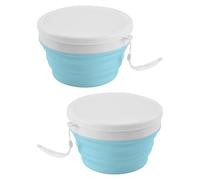 Uqezagpa Lot de 2 récipients pliables réutilisables en silicone pour le camping, le bureau, le camping, le bureau, le lave-vaisselle, l'extérieur, les voyages, 950 ml